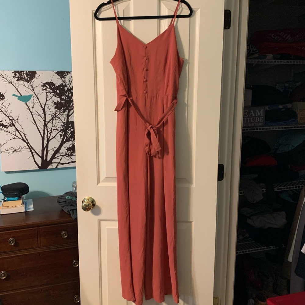 coral jumpsuit